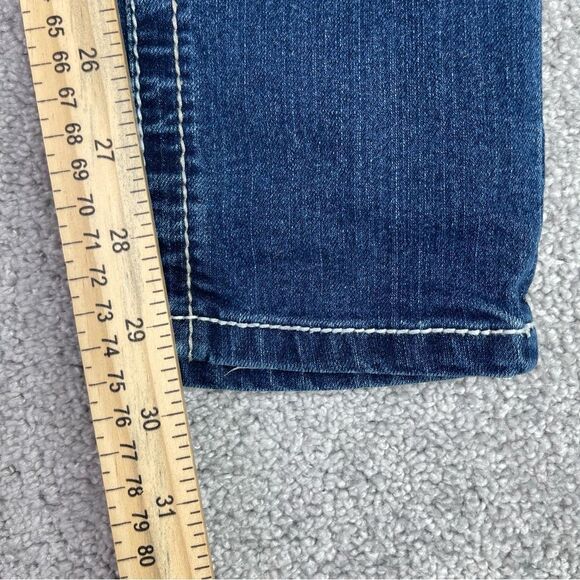 Ariya Jeans Women’s 3/4 Blue Skinny Low Rise Dark Denim Stretch Y2K - Picture 8 of 10